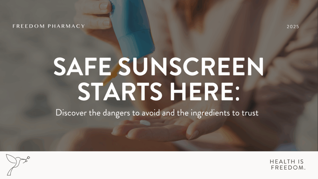 A person applying mineral sunscreen to their hand, representing safe sun protection choices discussed in Freedom Pharmacy’s blog on zinc oxide sunscreen.