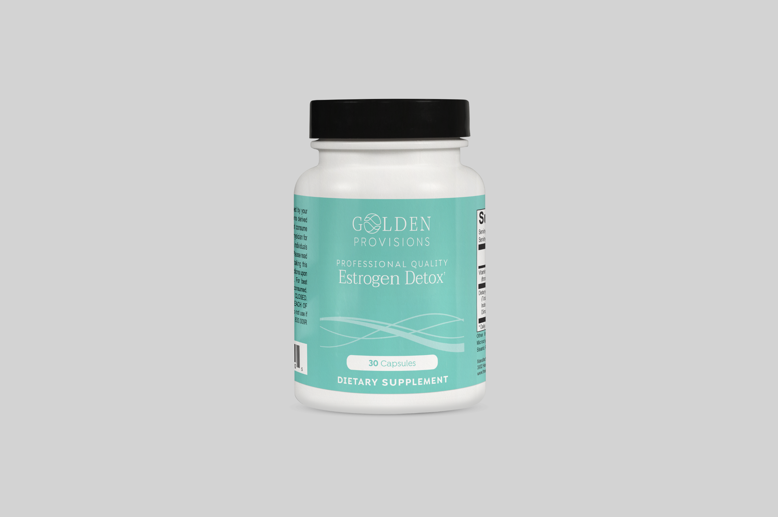 Website Photos (2) A bottle of Golden Provisions SinusPRO dietary supplement containing 60 capsules. The label highlights its professional quality and includes a soft lavender color design with blue accents. The supplement facts panel is partially visible on the right side of the bottle.