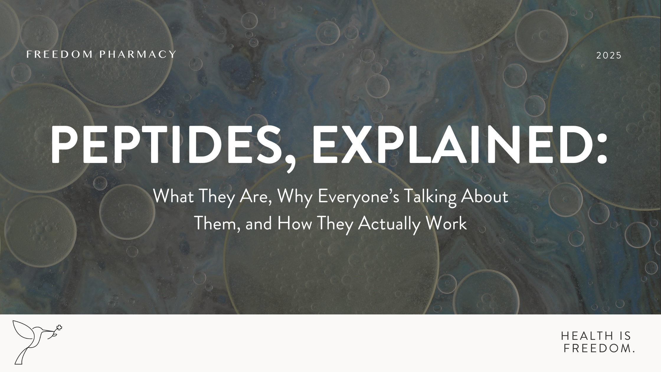 Abstract illustration representing peptide signaling and cellular communication, used as the featured image for an educational guide explaining what peptides are and how they work in the body.